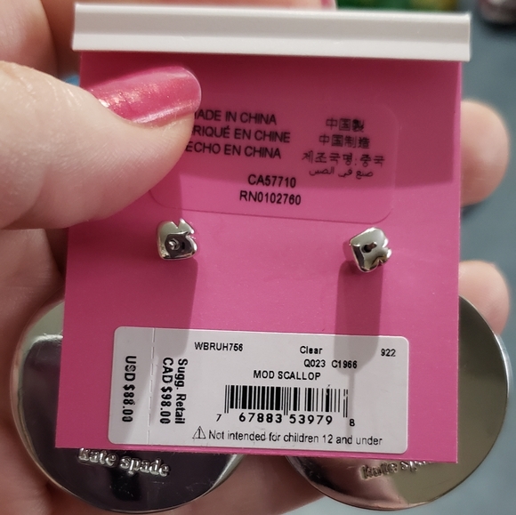 Kate Spade Mod Scallop Pave Earrings - Picture 2 of 9